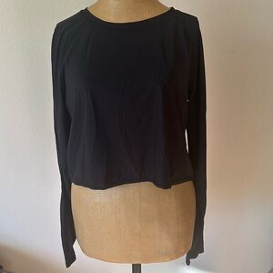 Lululemon sz 8 black long sleeve crop shirt great pre owned pre owned condition